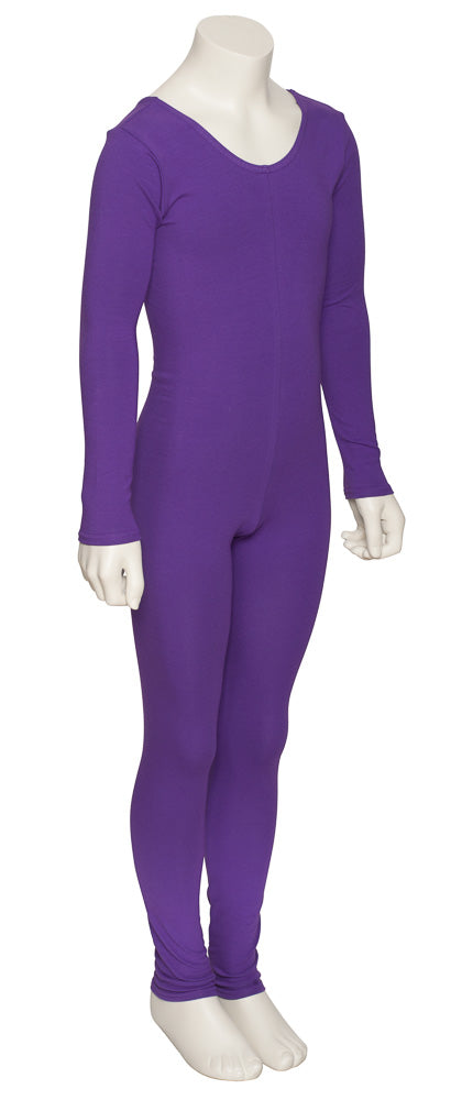 KDC057 Girls All Colours Cotton Long Sleeve Footless Catsuit Unitard