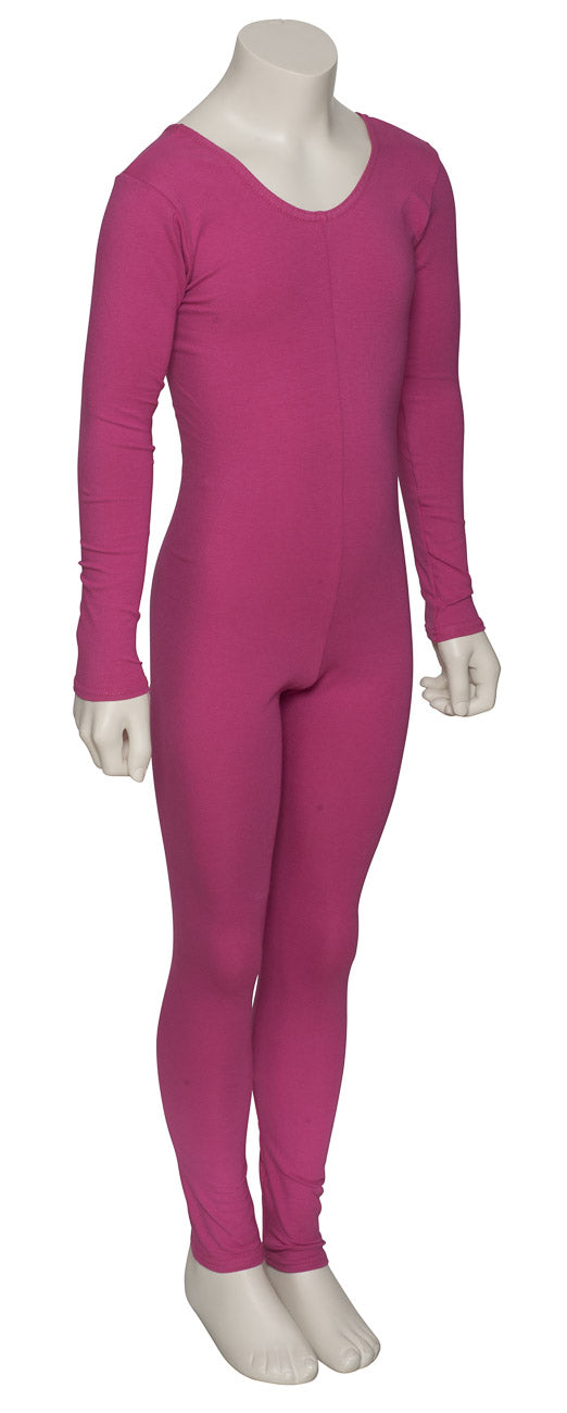 KDC057 Girls All Colours Cotton Long Sleeve Footless Catsuit Unitard