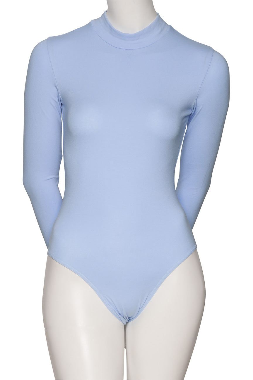 KDGC015 Women's All Colours High Neck Cotton Long Sleeve Leotard