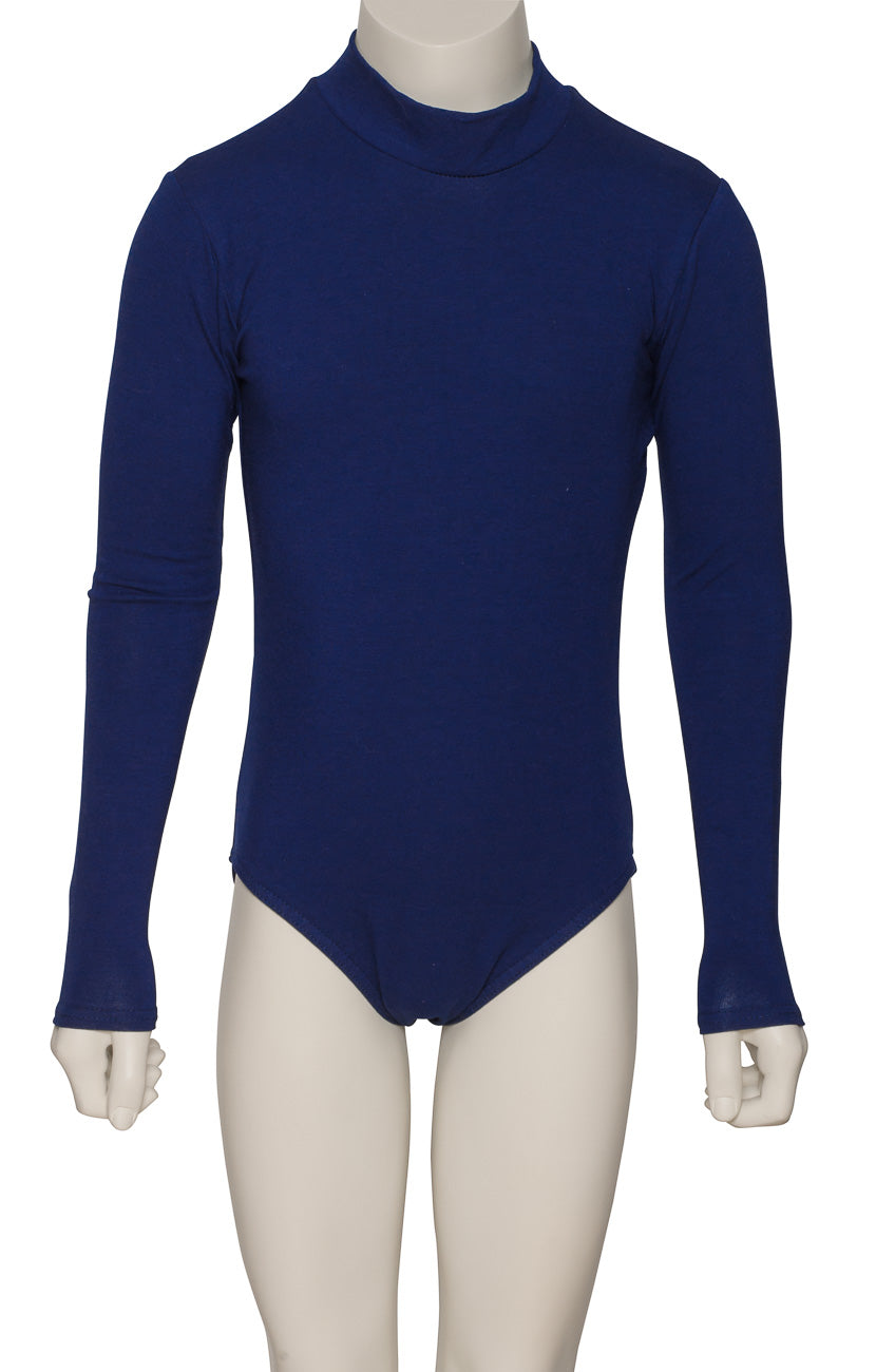 KDGC015 Girls All Colours High Neck Cotton Long Sleeve Leotard