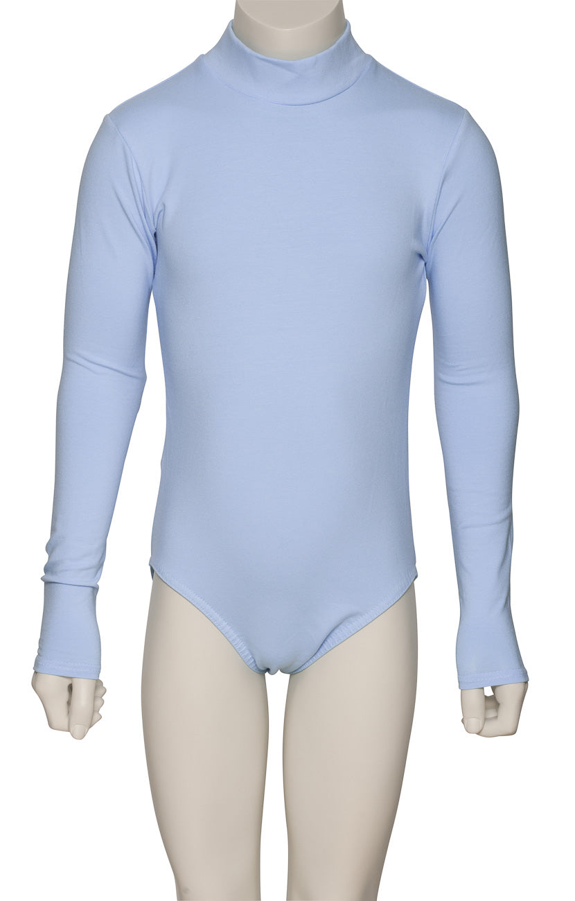 KDGC015 Girls All Colours High Neck Cotton Long Sleeve Leotard