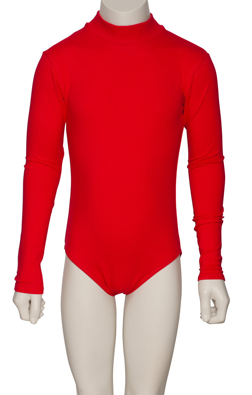 KDGC015 Girls All Colours High Neck Cotton Long Sleeve Leotard