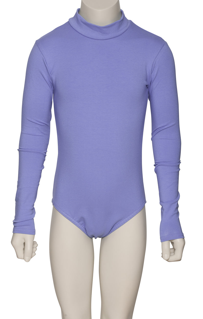 KDGC015 Girls All Colours High Neck Cotton Long Sleeve Leotard
