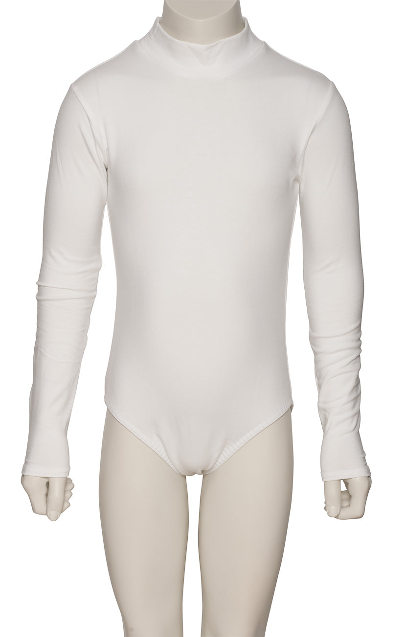 KDGC015 Girls All Colours High Neck Cotton Long Sleeve Leotard