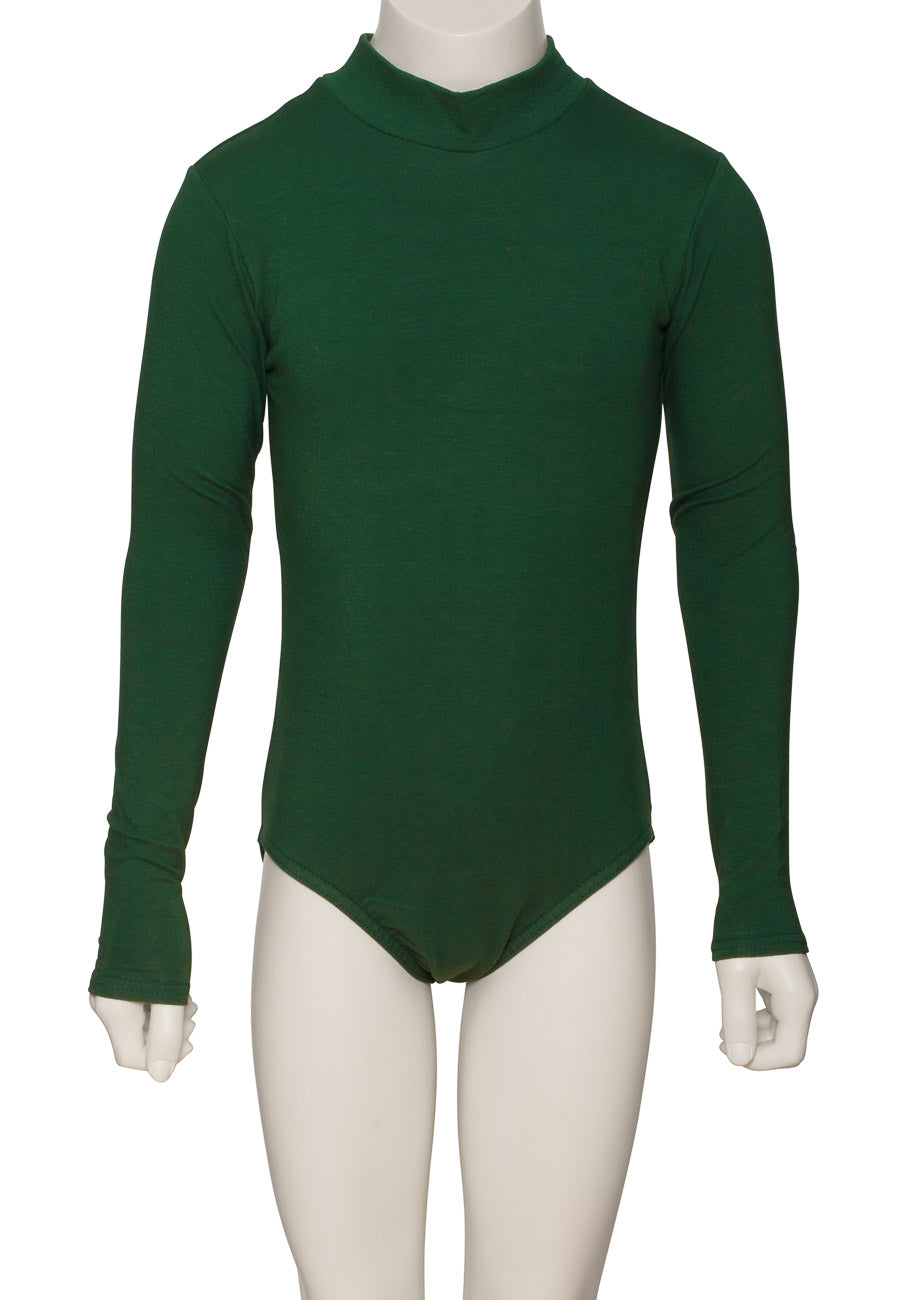 KDGC015 Girls All Colours High Neck Cotton Long Sleeve Leotard