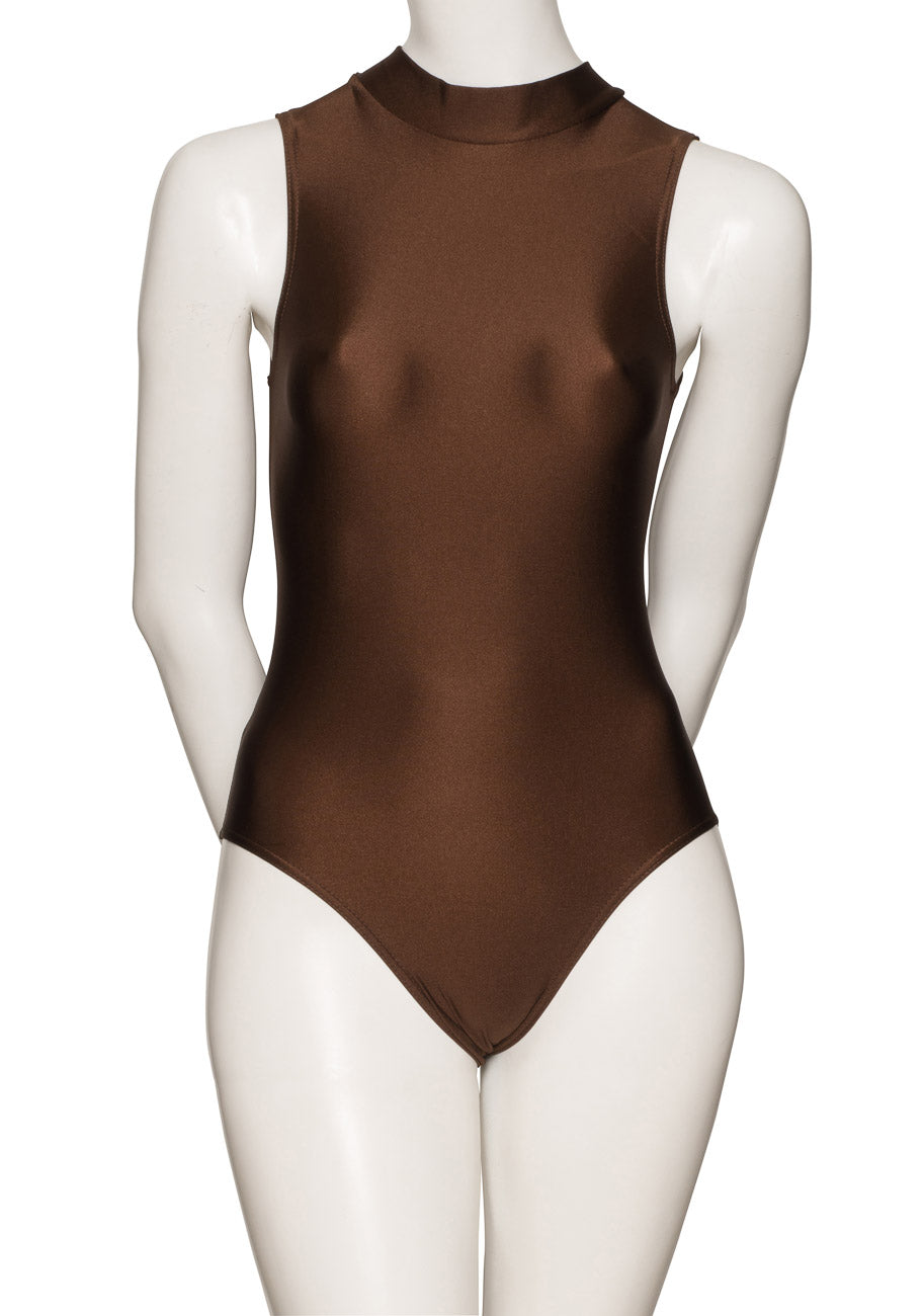 KDGN016 Women's All Colours Nylon Lycra HIGH NECK Sleeveless Plain Dance Gymnastics Leotard