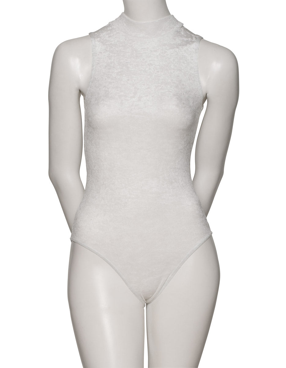 KDGV017 Women's All Colours Velour Crushed Velvet HIGH NECK Sleeveless Dance Leotard