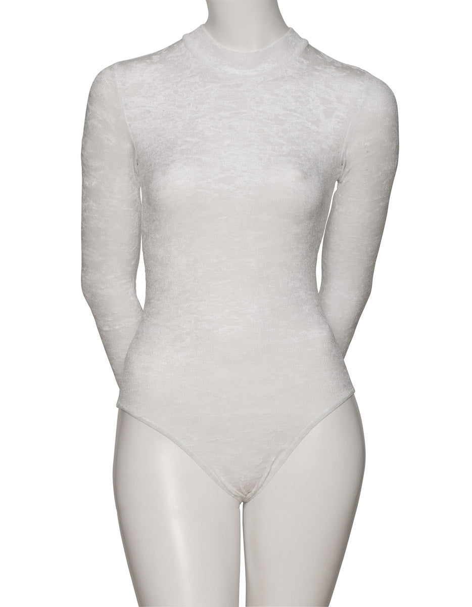 KDGV018 Women's All Colours Velour Crushed Velvet HIGH NECK Long Sleeve Dance Leotard