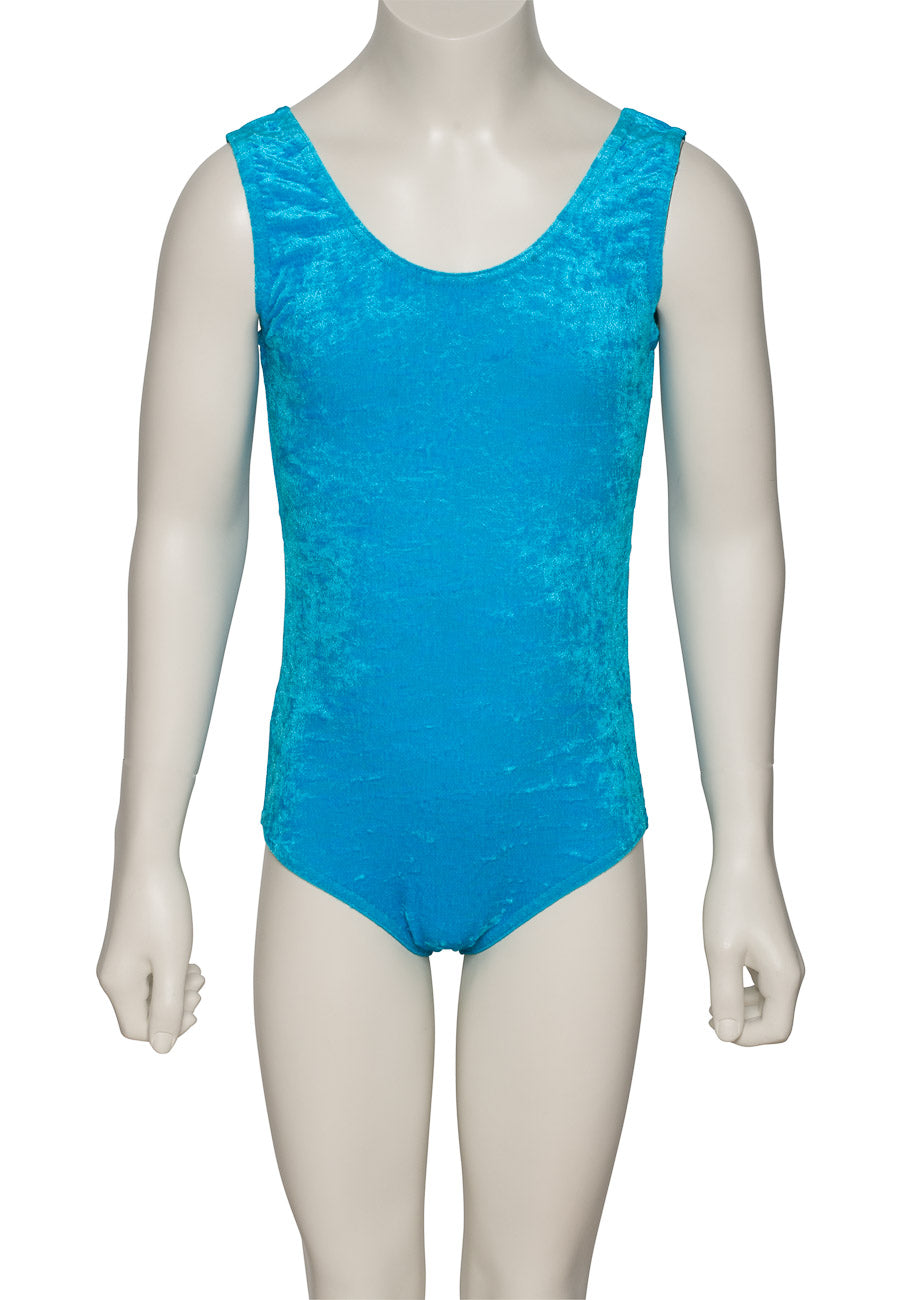 KDGV046 Girls All Colours Velour Crushed Velvet Sleeveless Dance Leotard