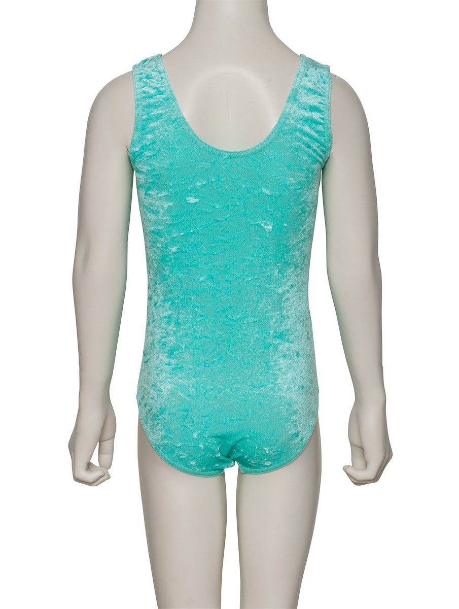 KDGV046 Girls All Colours Velour Crushed Velvet Sleeveless Dance Leotard
