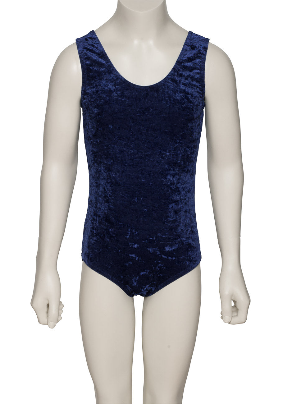 KDGV046 Girls All Colours Velour Crushed Velvet Sleeveless Dance Leotard