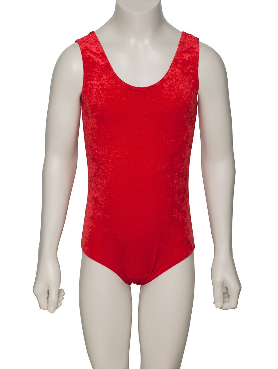 KDGV046 Girls All Colours Velour Crushed Velvet Sleeveless Dance Leotard