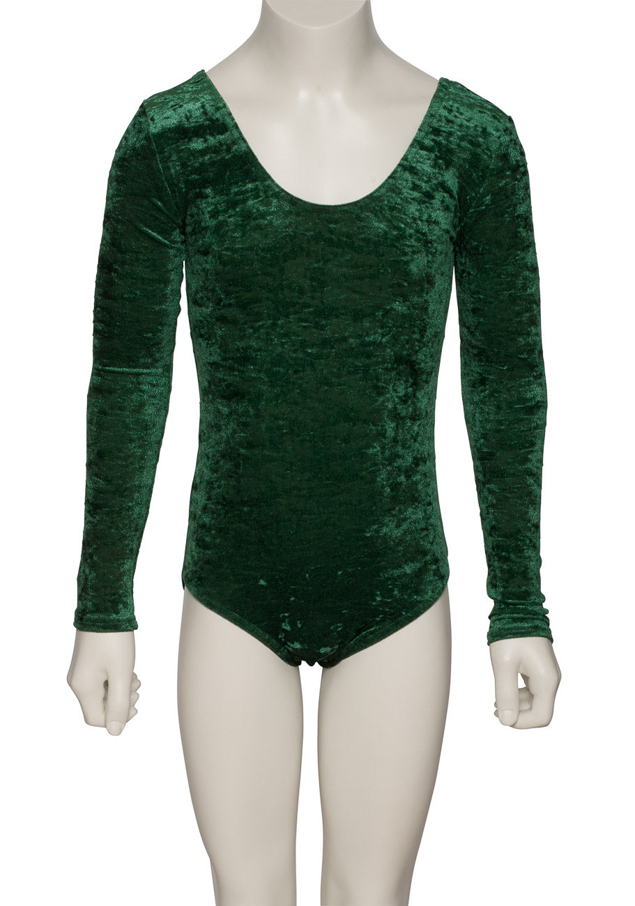 KDGV049 Girls All Colours Velour Crushed Velvet Long Sleeve Dance Leotard