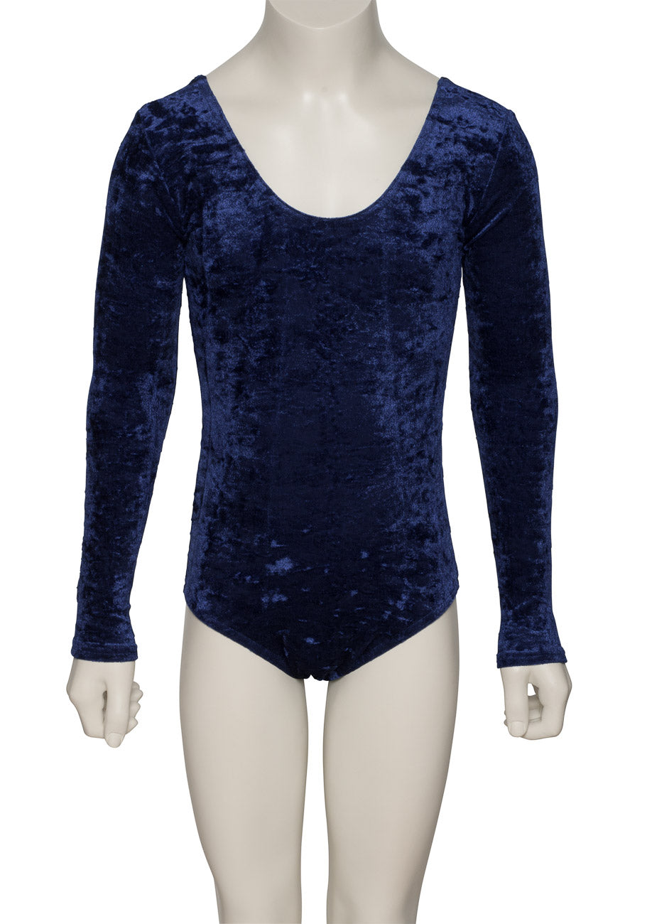 KDGV049 Girls All Colours Velour Crushed Velvet Long Sleeve Dance Leotard