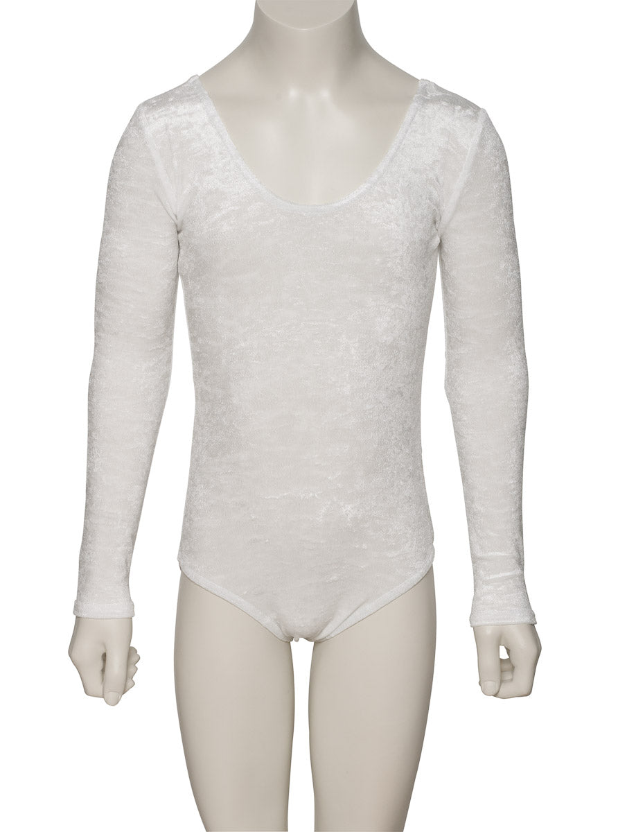 KDGV049 Girls All Colours Velour Crushed Velvet Long Sleeve Dance Leotard