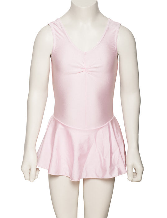 KDR005 Women's All Colours Nylon Lycra Sleeveless Ruched Leotard & Attached Skirt