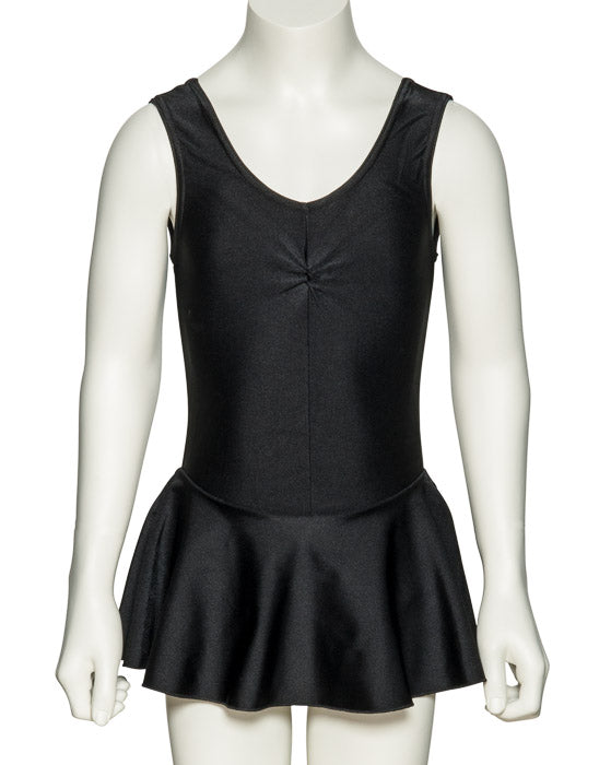 KDR005 Women's All Colours Nylon Lycra Sleeveless Ruched Leotard & Attached Skirt
