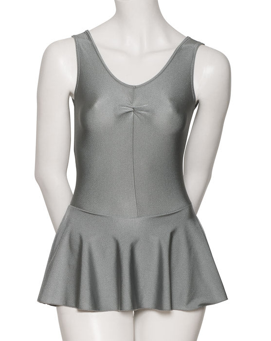 KDR005 Women's All Colours Nylon Lycra Sleeveless Ruched Leotard & Attached Skirt