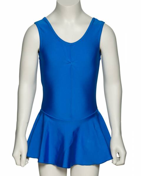 KDR005 Women's All Colours Nylon Lycra Sleeveless Ruched Leotard & Attached Skirt