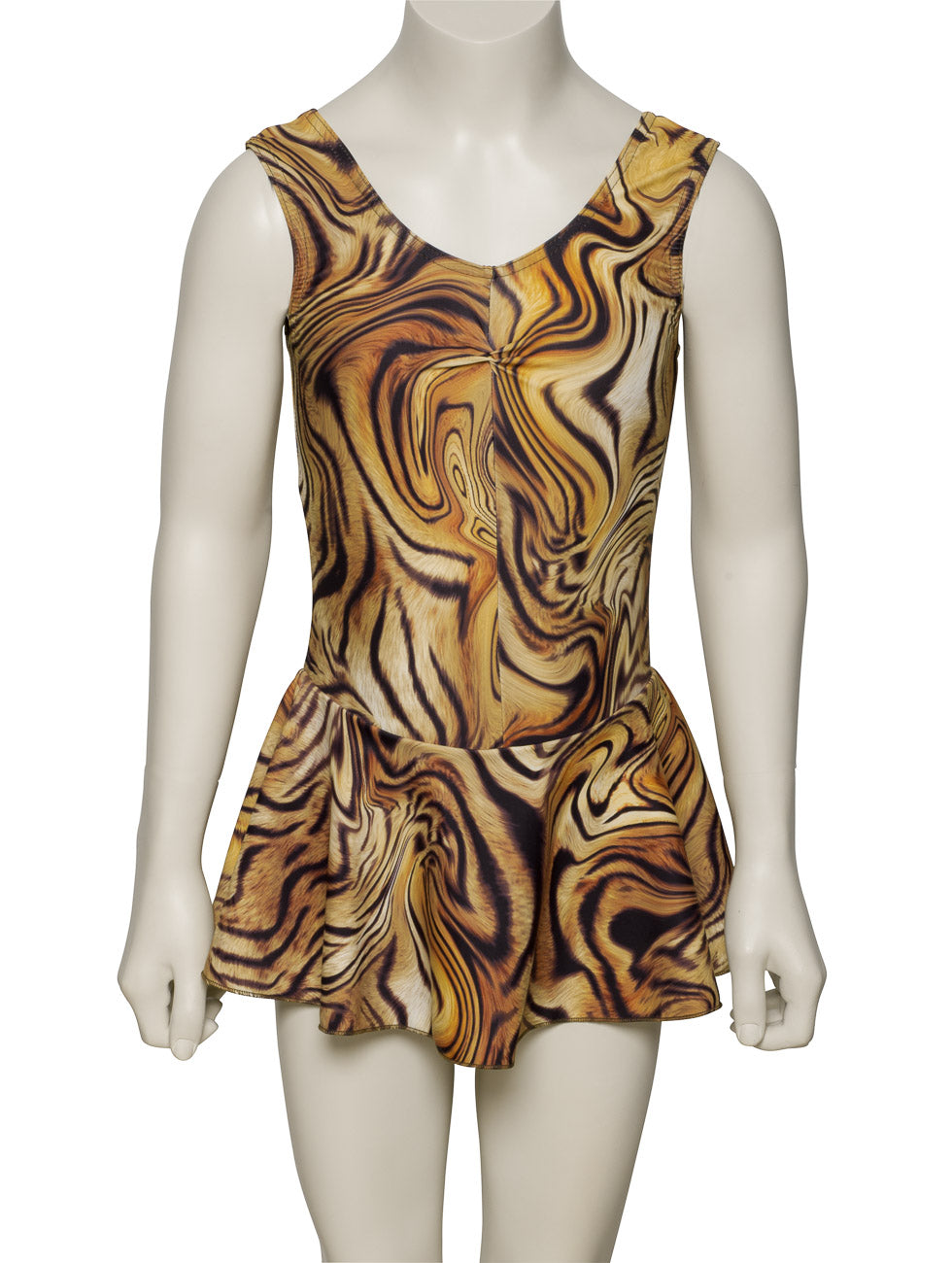 KDR005 All Colours ANIMAL PRINT Women's Girls Lycra Sleeveless Leotard & Skirt Dress