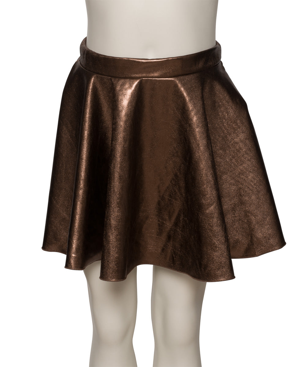 KDSK01 Girls All Colours of Shiny METALLIC Pull On Circular Dance Skirt