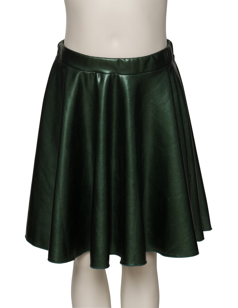 KDSK01 Girls All Colours of Shiny METALLIC Pull On Circular Dance Skirt