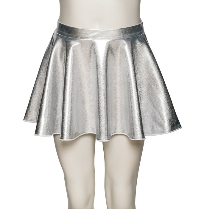 KDSK01 Girls All Colours of Shiny METALLIC Pull On Circular Dance Skirt