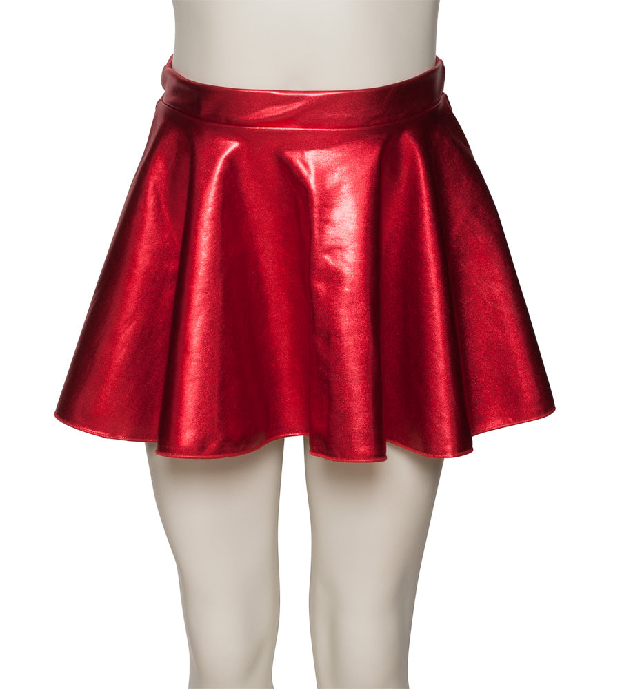 KDSK01 Girls All Colours of Shiny METALLIC Pull On Circular Dance Skirt