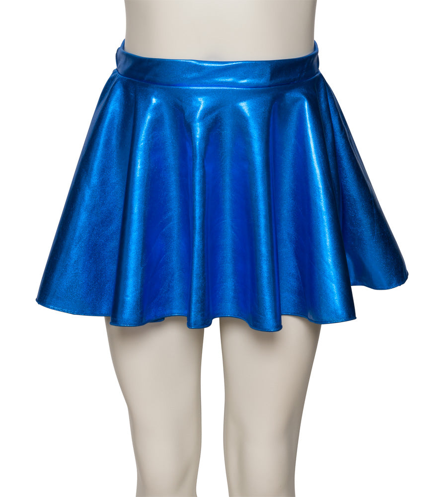 KDSK01 Girls All Colours of Shiny METALLIC Pull On Circular Dance Skirt