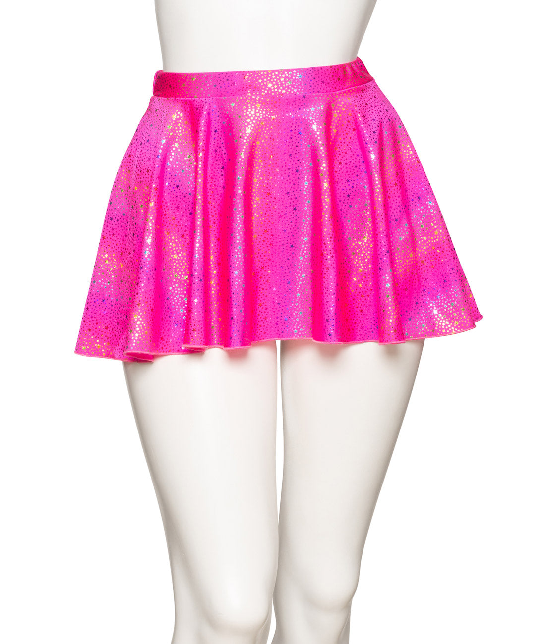 KDSK01 All Colours Girls Ladies STAR PRINT Pull On Circular Dance Skirt