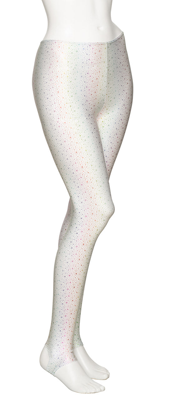 KDT001 Women's Girls All Colours STAR PRINT Dance Tights Leggings With Stirrups