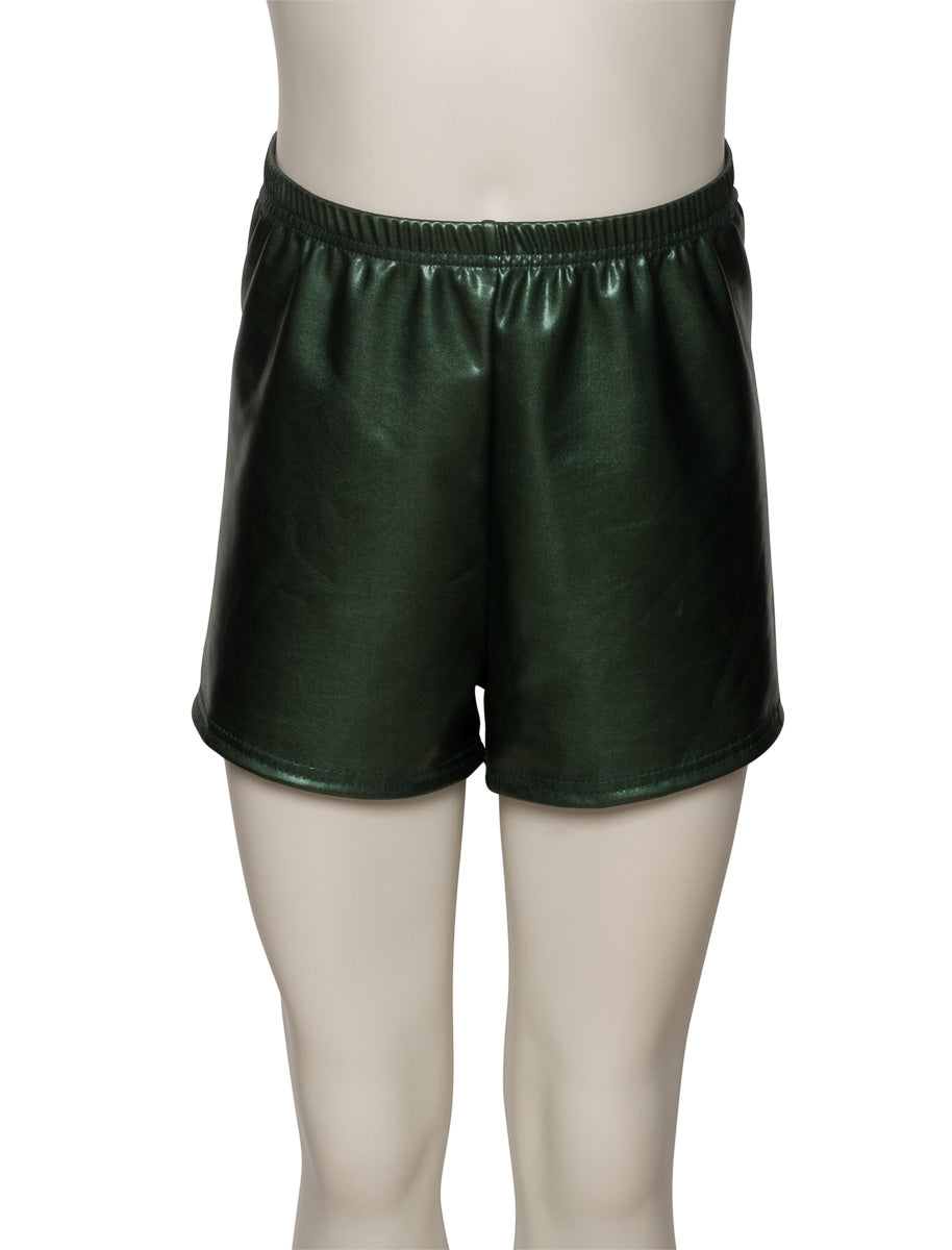 KHPM-5 Girls All Colours of Shiny METALLIC Dance Gymnastics Running Shorts Hot Pants