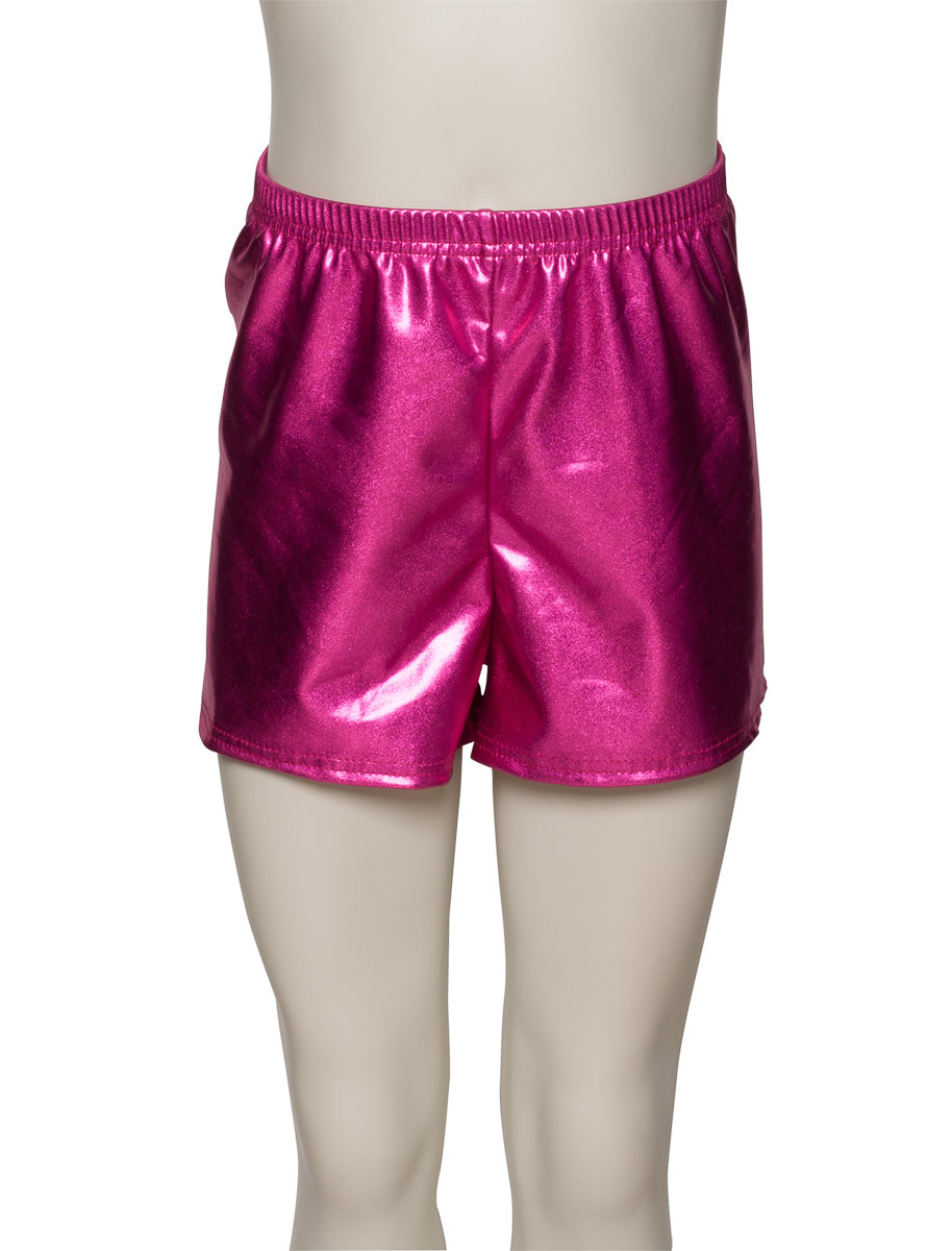 KHPM-5 Girls All Colours of Shiny METALLIC Dance Gymnastics Running Shorts Hot Pants