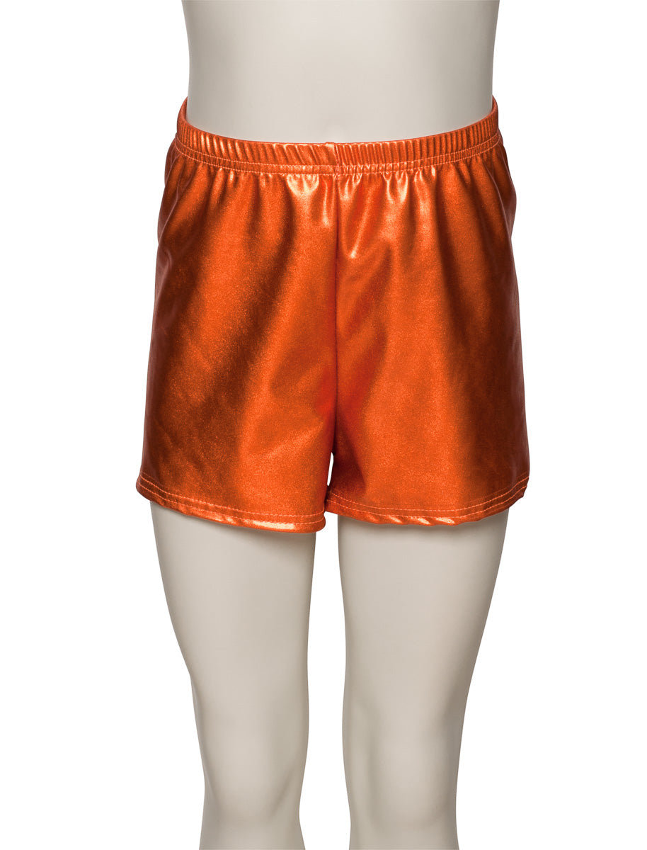 KHPM-5 Girls All Colours of Shiny METALLIC Dance Gymnastics Running Shorts Hot Pants