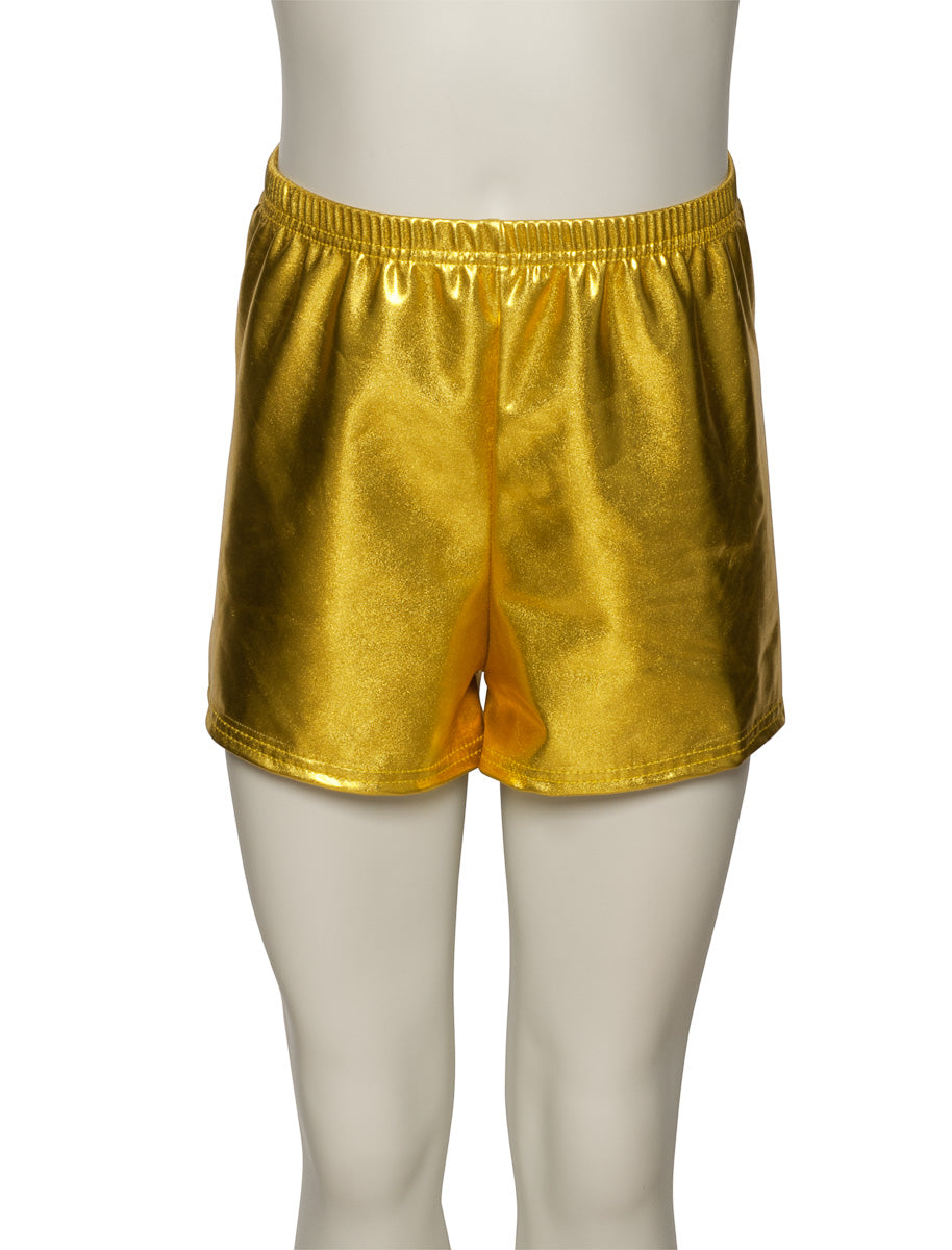 KHPM-5 Girls All Colours of Shiny METALLIC Dance Gymnastics Running Shorts Hot Pants