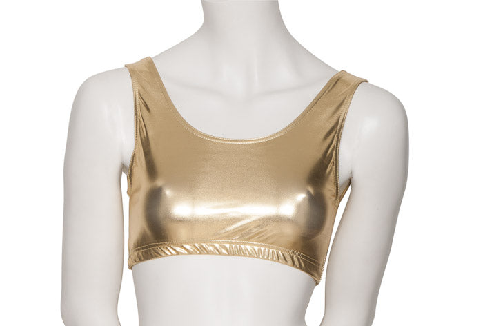 KCTM-6 Women's Shiny METALLIC Tank Back Dance Gym Crop Top