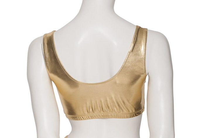 KCTM-6 Women's Shiny METALLIC Tank Back Dance Gym Crop Top