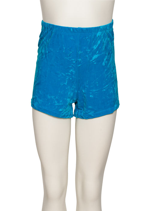 KHPV-5 Girls All Colours Velour Velvet Dance Gymnastics Running Shorts Hot Pants