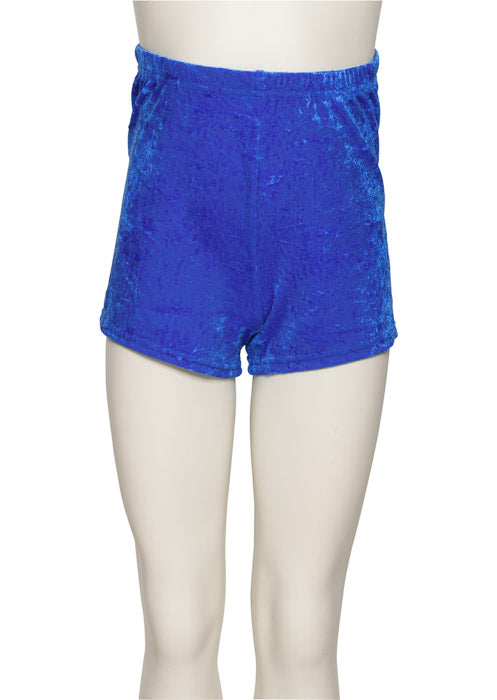 KHPV-5 Girls All Colours Velour Velvet Dance Gymnastics Running Shorts Hot Pants