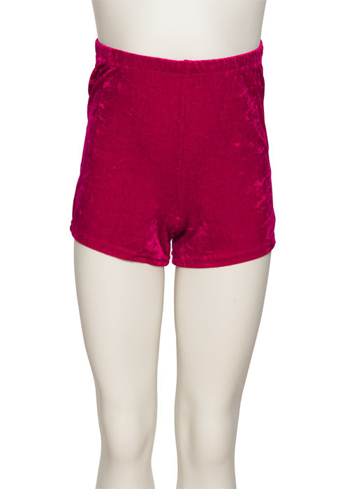 KHPV-5 Women's All Colours Velour Velvet Dance Gymnastics Running Shorts Hot Pants