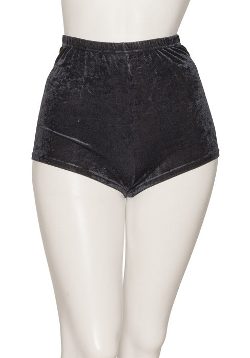 KHPV-5 Women's All Colours Velour Velvet Dance Gymnastics Running Shorts Hot Pants