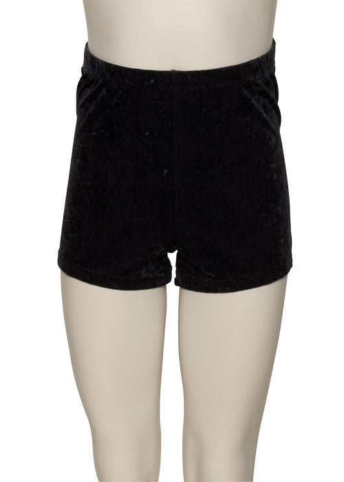 KHPV-5 Girls All Colours Velour Velvet Dance Gymnastics Running Shorts Hot Pants