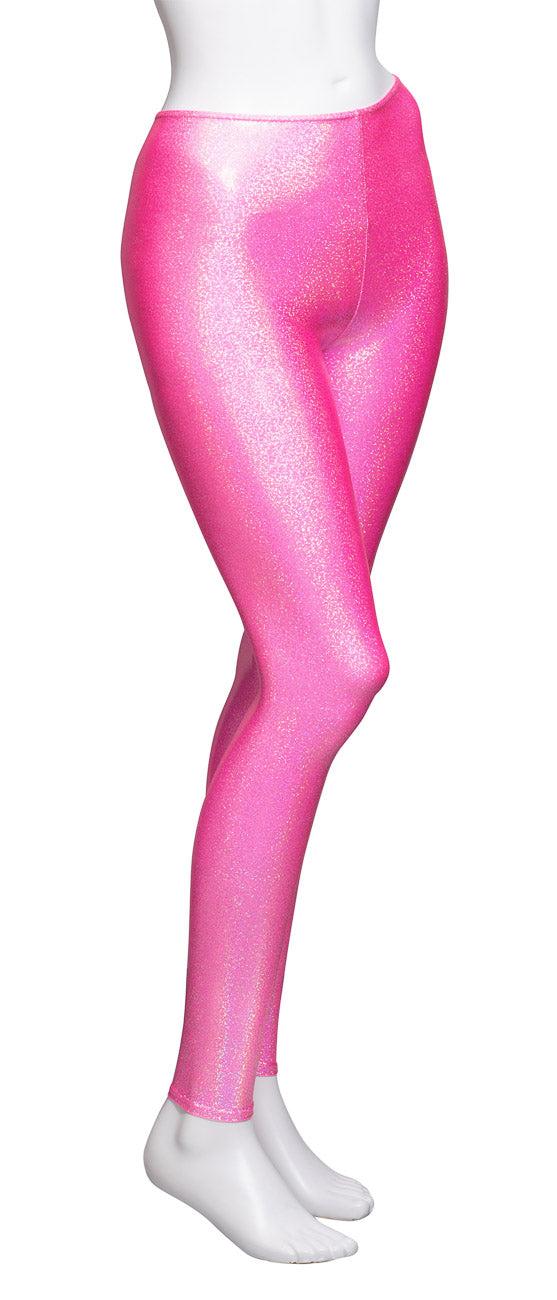 KDT002 Women's Girls All Colours SPARKLY HOLOGRAM Dance Footless Tights Leggings