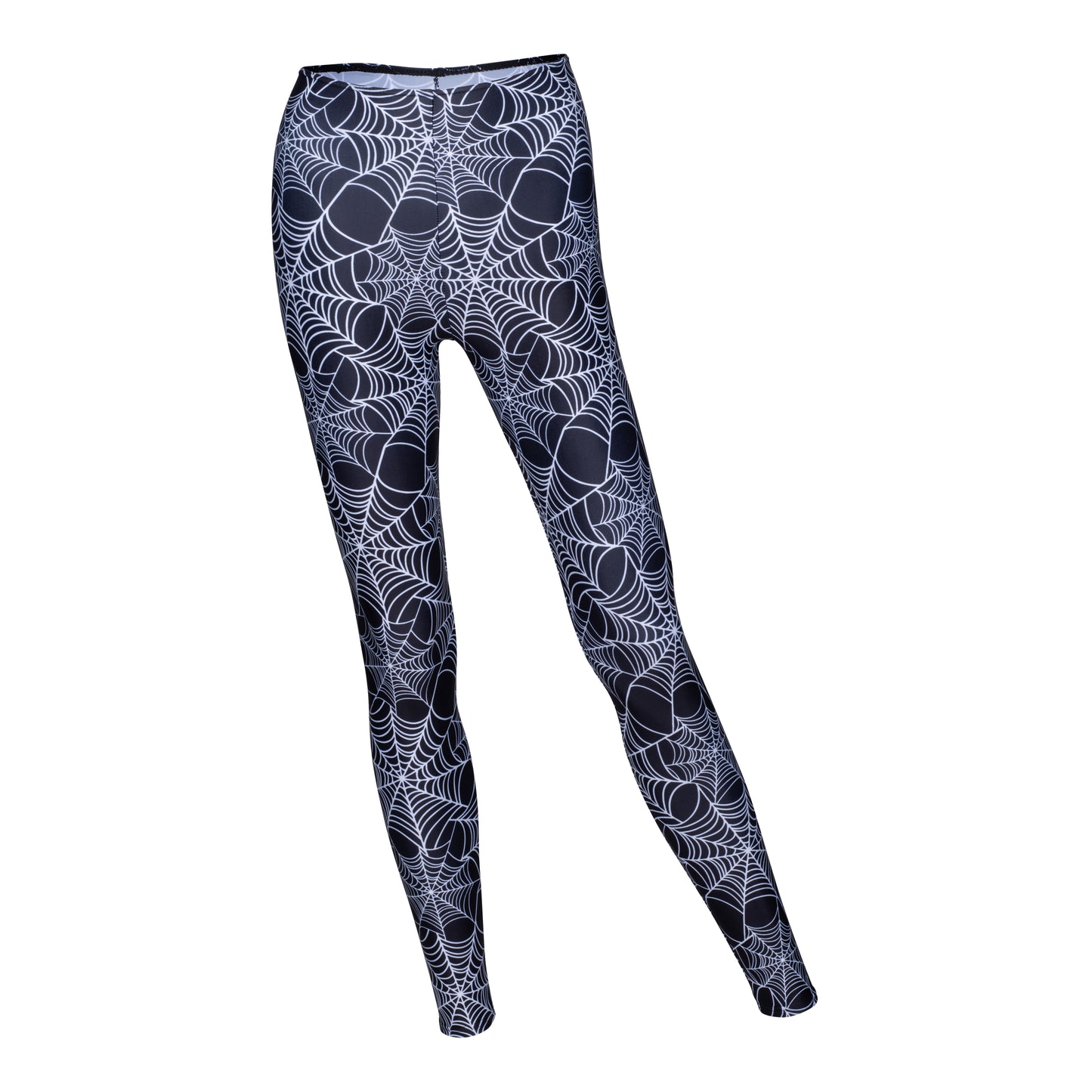 KDT002 Women's Girls Halloween Black Spider Web Print Dance Footless Tights Leggings K-09