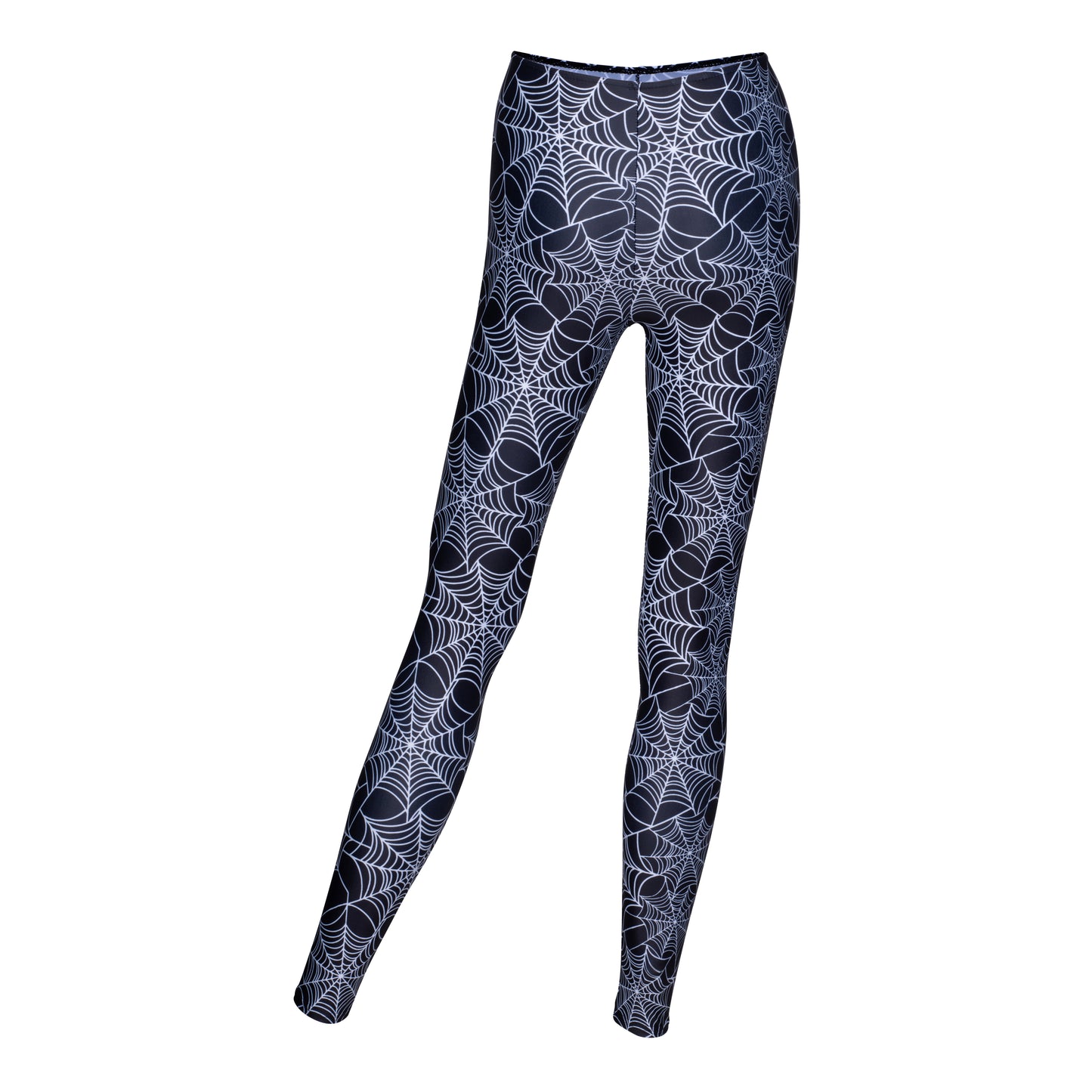 KDT002 Women's Girls Halloween Black Spider Web Print Dance Footless Tights Leggings K-09