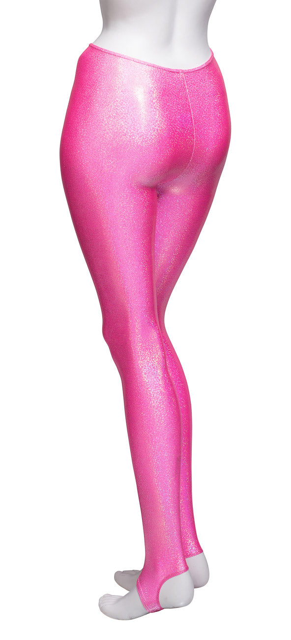 KDT001 Women's Girls All Colours SPARKLY HOLOGRAM Dance Tights Leggings With Stirrups