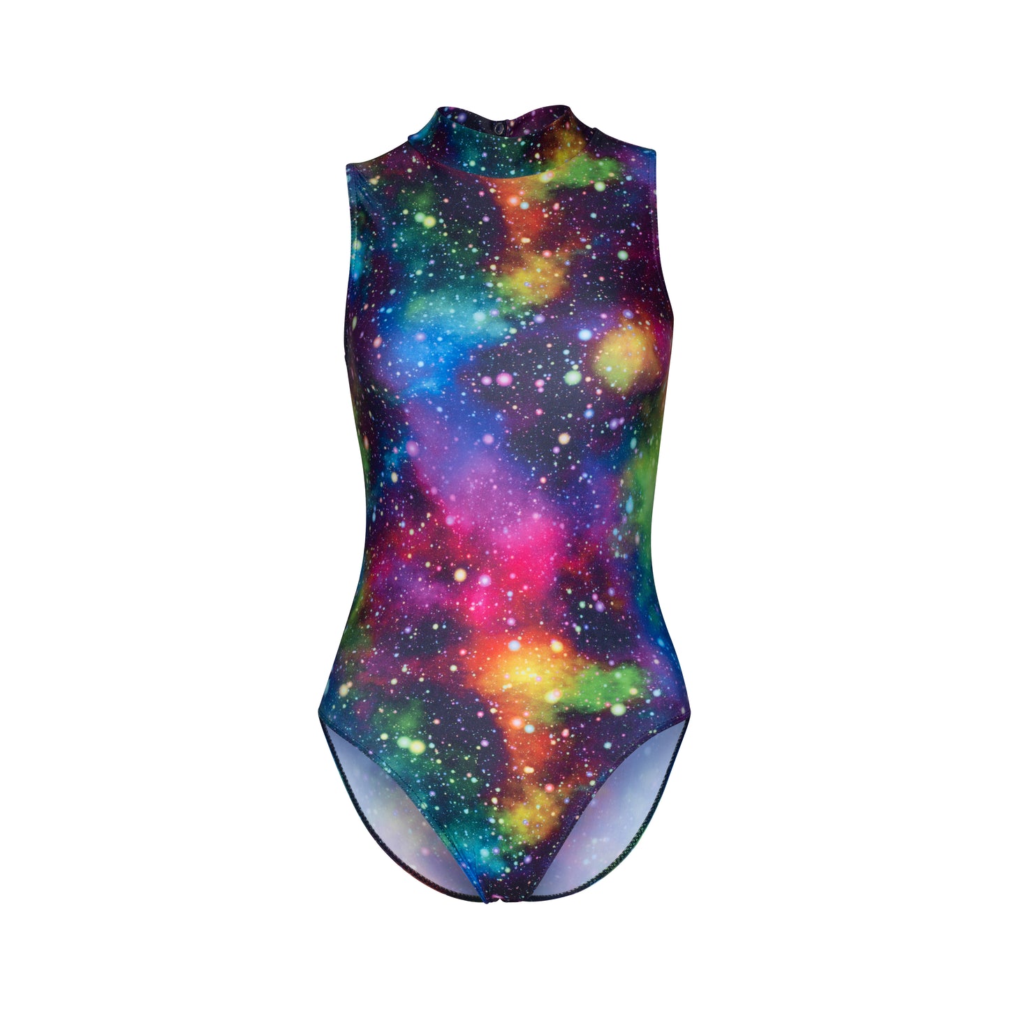 KDGN016 Women's Girl's Variety Of Festival Multi Coloured Print HIGH NECK Sleeveless Leotards