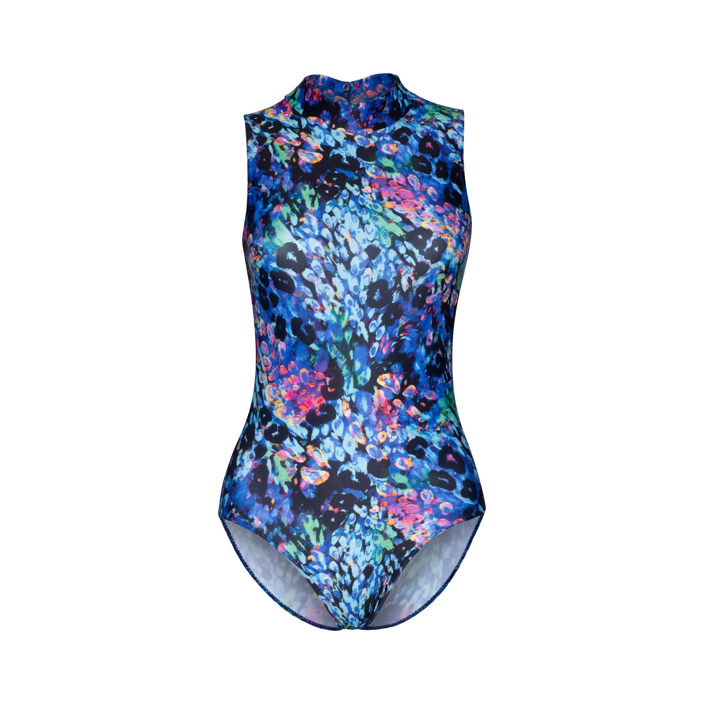 KDGN016 Women's Girl's Variety Of Festival Multi Coloured Print HIGH NECK Sleeveless Leotards