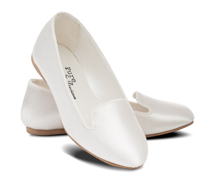 Girls Off White and White Flower Girl Bridesmaid Occasion Shoes Lily