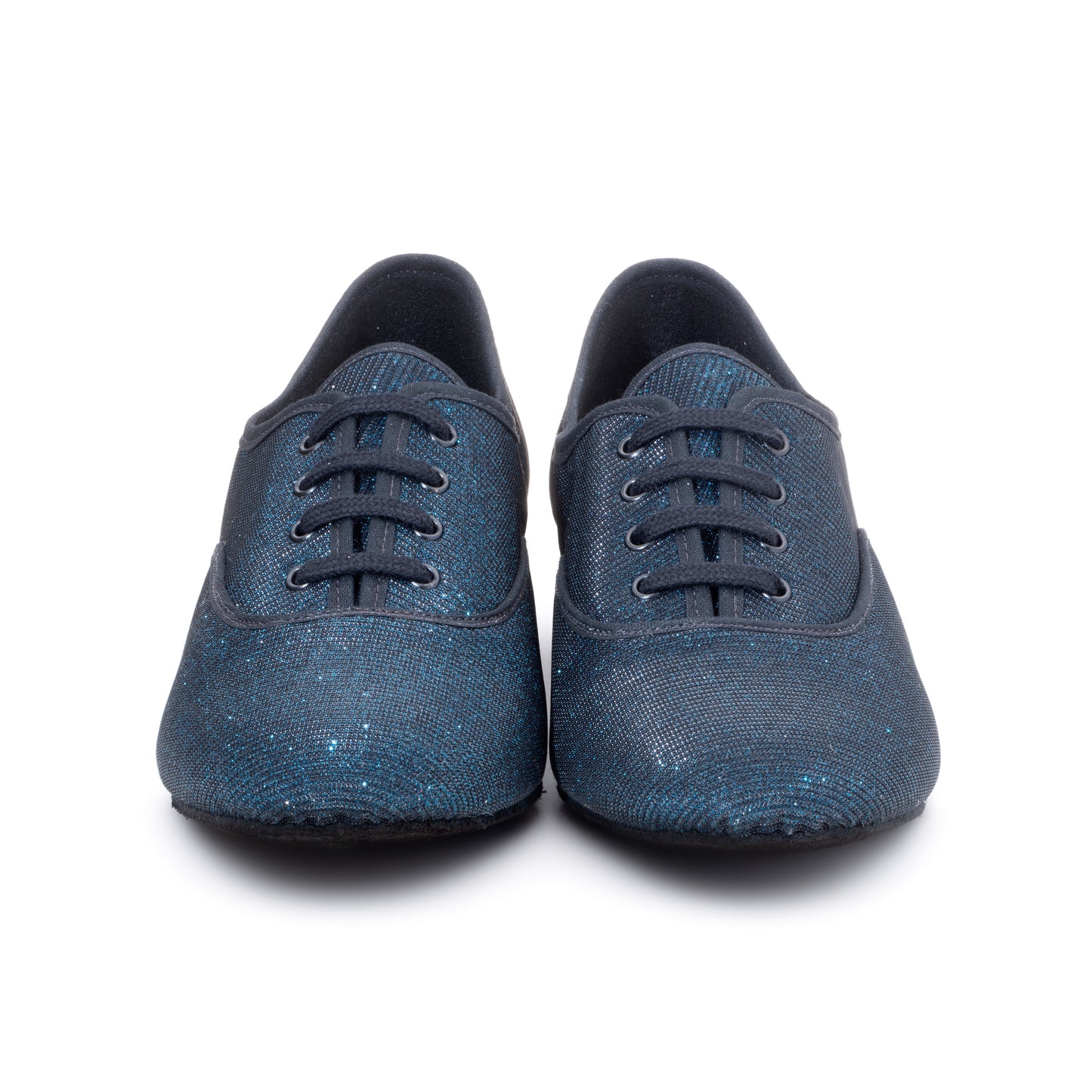 Black/Navy Glitter Low Heel Suede Sole Lace Up Practice Stage Ballroom Shoes